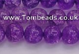 CKQ311 15.5 inches 12mm round dyed crackle quartz beads wholesale