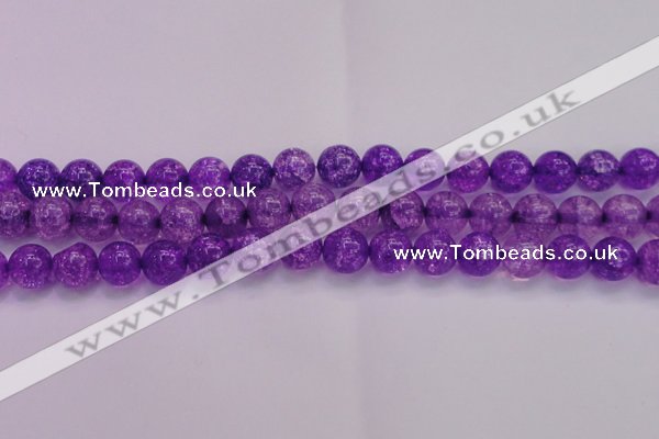 CKQ312 15.5 inches 14mm round dyed crackle quartz beads wholesale