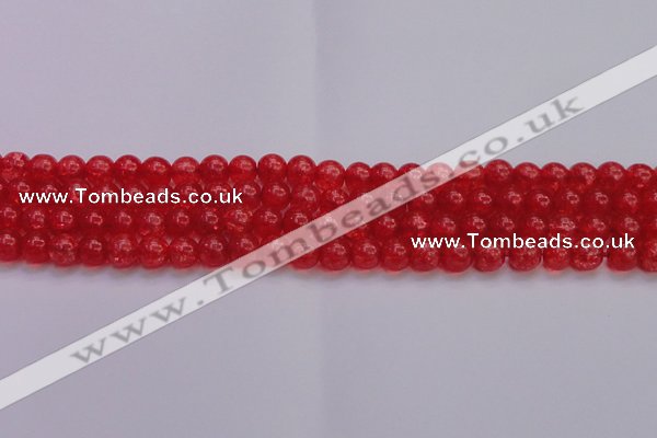 CKQ316 15.5 inches 8mm round dyed crackle quartz beads wholesale