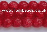 CKQ318 15.5 inches 12mm round dyed crackle quartz beads wholesale