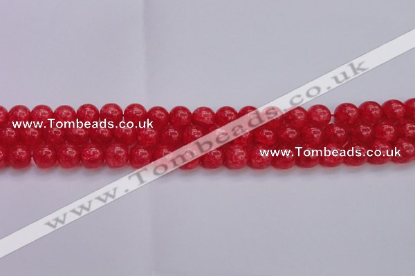 CKQ318 15.5 inches 12mm round dyed crackle quartz beads wholesale