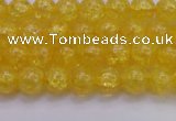 CKQ322 15.5 inches 6mm round dyed crackle quartz beads wholesale