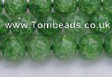 CKQ339 15.5 inches 12mm round dyed crackle quartz beads wholesale