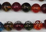 CKQ34 15.5 inches 12mm round dyed crackle quartz beads wholesale