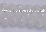 CKQ343 15.5 inches 6mm faceted round dyed crackle quartz beads
