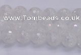 CKQ343 15.5 inches 6mm faceted round dyed crackle quartz beads