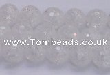 CKQ344 15.5 inches 8mm faceted round dyed crackle quartz beads
