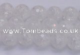CKQ344 15.5 inches 8mm faceted round dyed crackle quartz beads