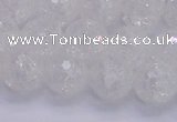 CKQ346 15.5 inches 12mm faceted round dyed crackle quartz beads