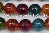 CKQ35 15.5 inches 14mm round dyed crackle quartz beads wholesale