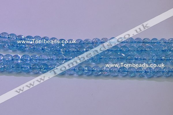 CKQ360 15.5 inches 4mm round dyed crackle quartz beads wholesale