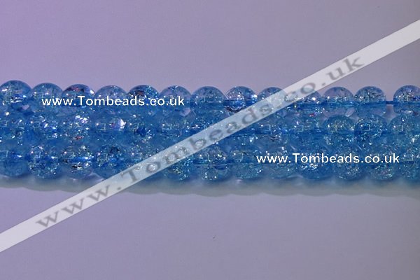 CKQ362 15.5 inches 8mm round dyed crackle quartz beads