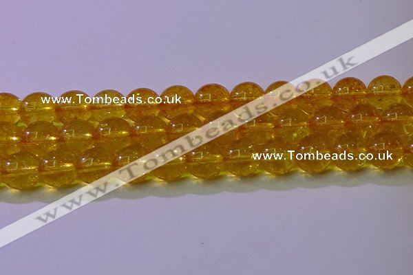 CKQ382 15.5 inches 8mm round dyed crackle quartz beads