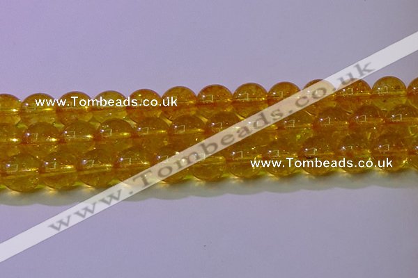 CKQ383 15.5 inches 10mm round dyed crackle quartz beads