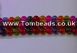 CKQ392 15.5 inches 8mm round dyed crackle quartz beads