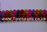 CKQ393 15.5 inches 10mm round dyed crackle quartz beads