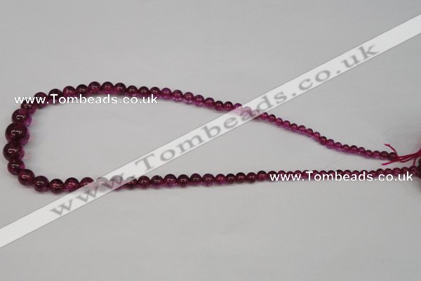 CKQ50 15.5 inches 6mm - 12mm round dyed crackle quartz beads