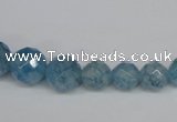 CKQ51 15.5 inches 6mm - 14mm faceted round dyed crackle quartz beads