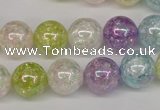 CKQ64 15.5 inches 12mm round AB-color dyed crackle quartz beads