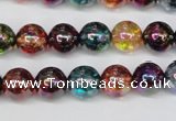 CKQ83 15.5 inches 10mm round AB-color dyed crackle quartz beads