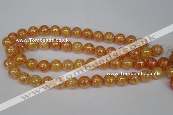 CKQ91 15.5 inches 6mm round AB-color dyed crackle quartz beads