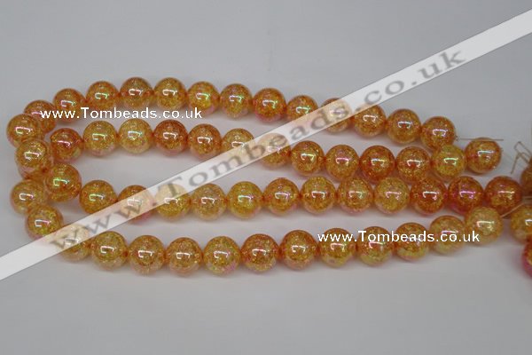 CKQ92 15.5 inches 8mm round AB-color dyed crackle quartz beads