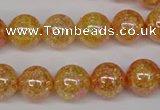 CKQ93 15.5 inches 10mm round AB-color dyed crackle quartz beads