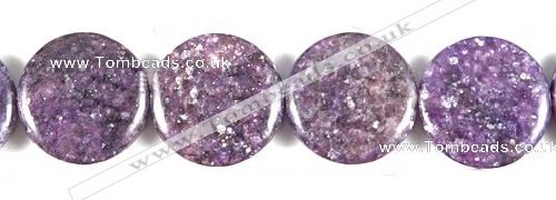 CKU05 15 inches 25mm coin purple kunzite beads wholesale