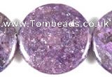 CKU06 15 inches 30mm coin purple kunzite beads wholesale