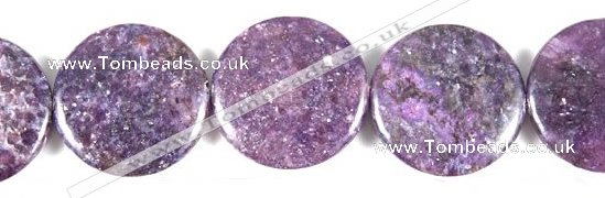 CKU06 15 inches 30mm coin purple kunzite beads wholesale