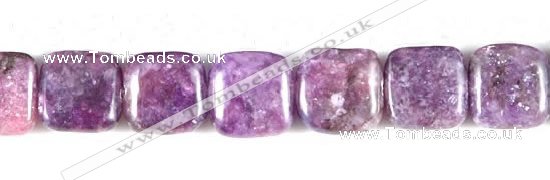 CKU07 15 inches 10*10mm square purple kunzite beads wholesale