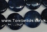 CKU138 15.5 inches 20mm flat round dyed kunzite beads wholesale