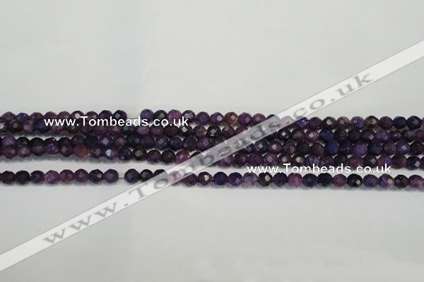 CKU20 15.5 inches 4mm faceted round purple kunzite beads wholesale