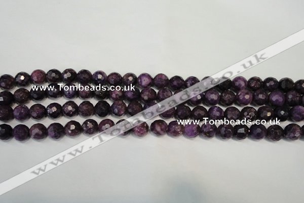 CKU22 15.5 inches 8mm faceted round purple kunzite beads wholesale