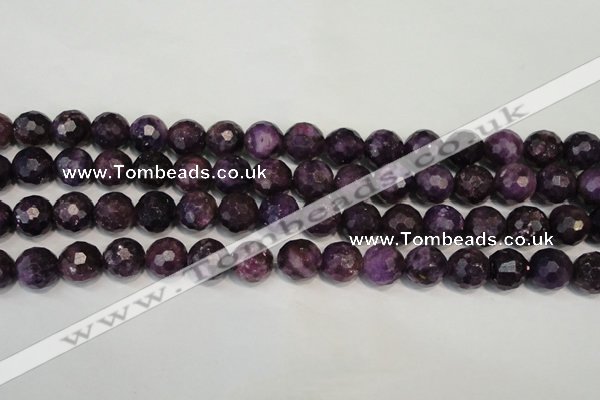 CKU25 15.5 inches 14mm faceted round purple kunzite beads wholesale