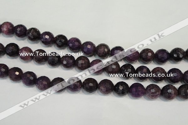 CKU26 15.5 inches 16mm faceted round purple kunzite beads wholesale