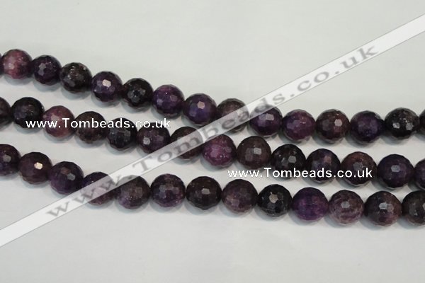 CKU27 15.5 inches 18mm faceted round purple kunzite beads wholesale