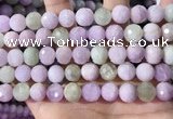 CKU326 15.5 inches 10mm faceted round natural kunzite beads