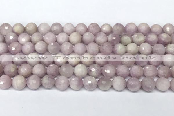 CKU347 15 inches 8mm faceted round kunzite beads