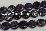 CKU35 15.5 inches 10mm flat round purple kunzite beads wholesale