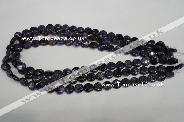 CKU35 15.5 inches 10mm flat round purple kunzite beads wholesale