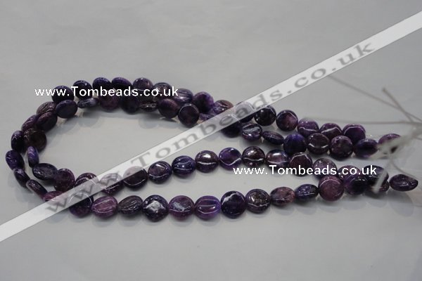 CKU36 15.5 inches 12mm flat round purple kunzite beads wholesale