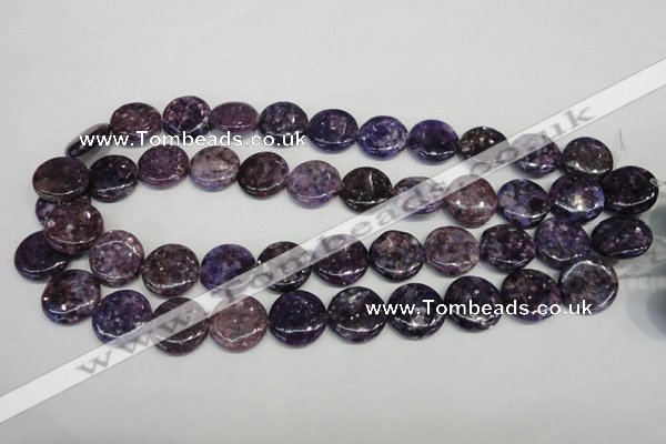 CKU37 15.5 inches 18mm flat round purple kunzite beads wholesale