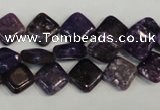 CKU48 15.5 inches 10*10mm diamond purple kunzite beads wholesale