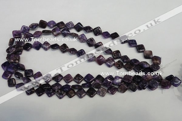 CKU48 15.5 inches 10*10mm diamond purple kunzite beads wholesale