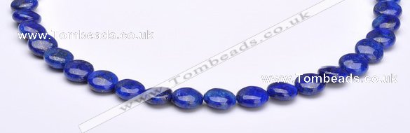 CLA17 10mm flat round deep blue dyed lapis lazuli gemstone beads