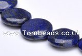 CLA19 18mm coin deep blue dyed lapis lazuli gemstone beads