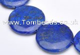 CLA21 coin deep blue dyed lapis lazuli 25mm gemstone beads