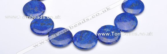 CLA21 coin deep blue dyed lapis lazuli 25mm gemstone beads