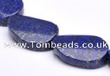 CLA31 19*25mm twisted oval deep blue dyed lapis lazuli beads